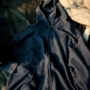 Blue gray zip up hoodie